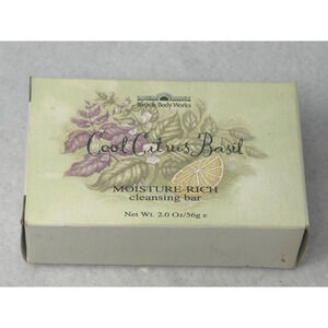 Vtg Bath And Body Works Moisture Rich Cleansing Bar Soap Cool Citrus Basil 2 oz